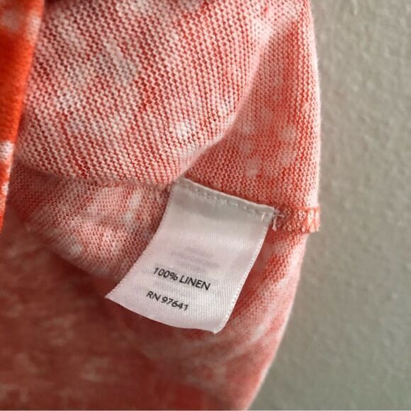 J Jill linen v-neck sleeveless orange tank top woman’s XS ditzy floral - Picture 4 of 6